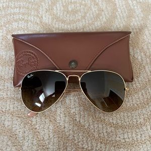 Rayban 58mm gold frame aviators